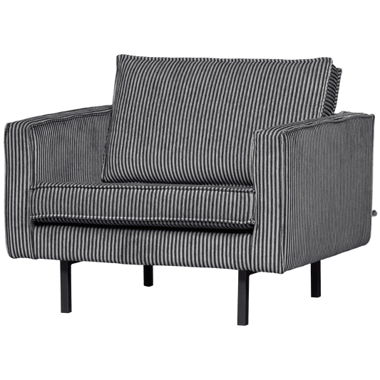 BePureHome Rodeo fauteuil streep zwart/grijs