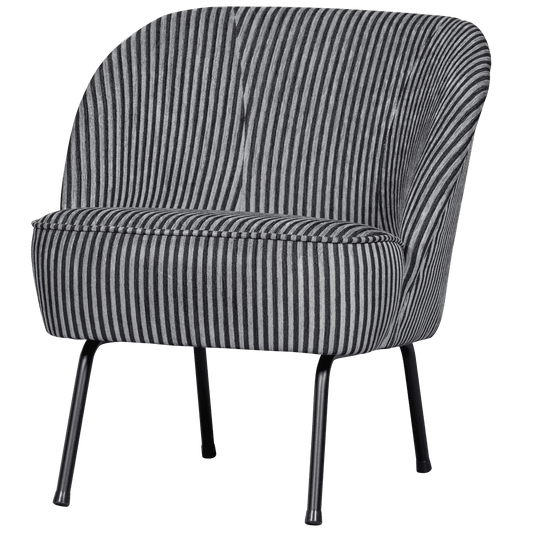 BePureHome Vogue fauteuil streep zwart/grijs