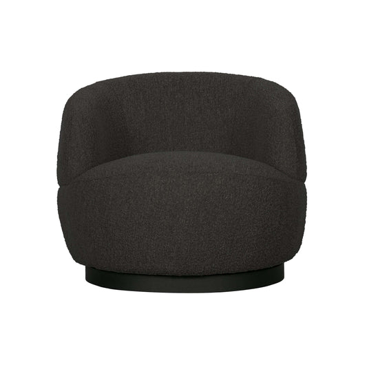 BePureHome Woolly draaifauteuil boucle antraciet