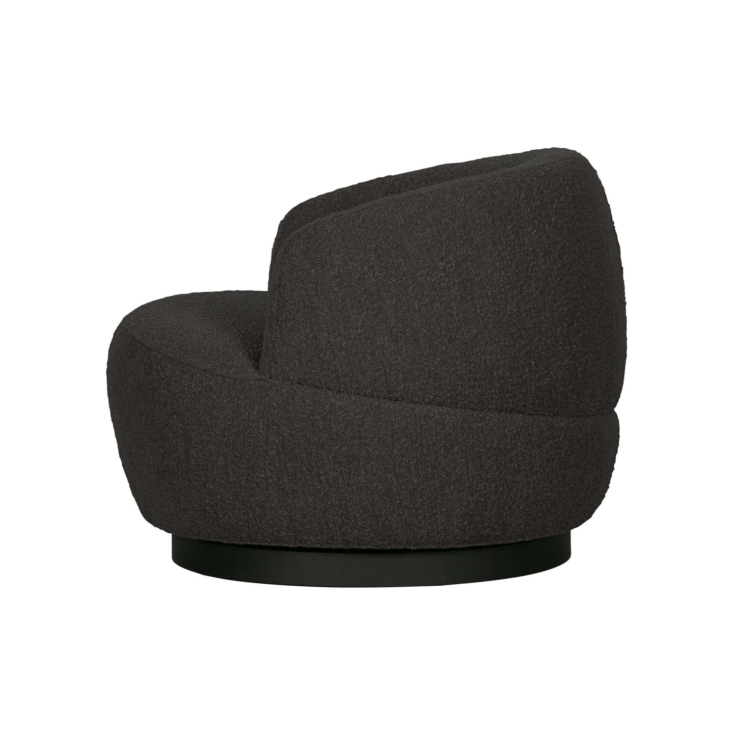 BePureHome Woolly draaifauteuil boucle antraciet