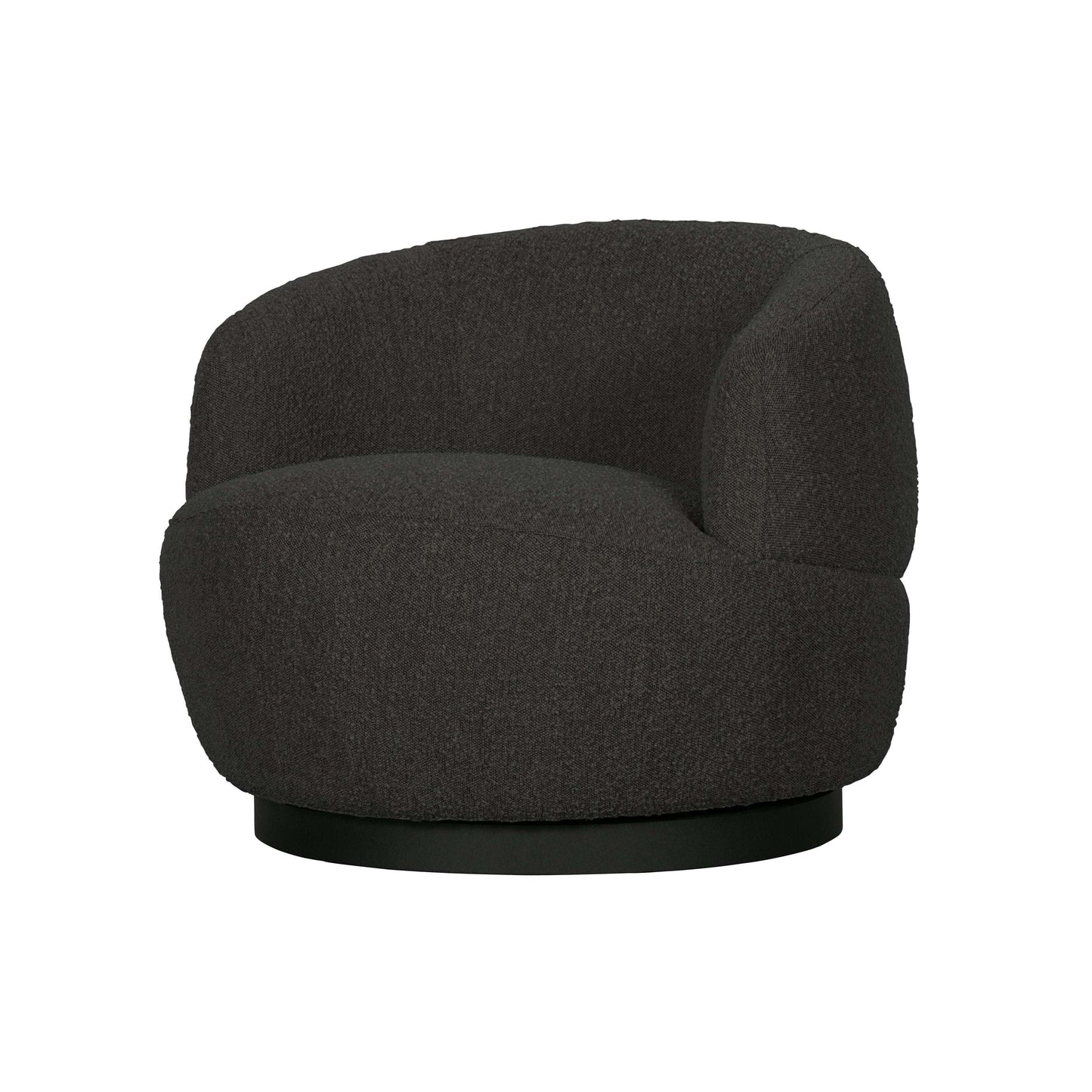 BePureHome Woolly draaifauteuil boucle antraciet