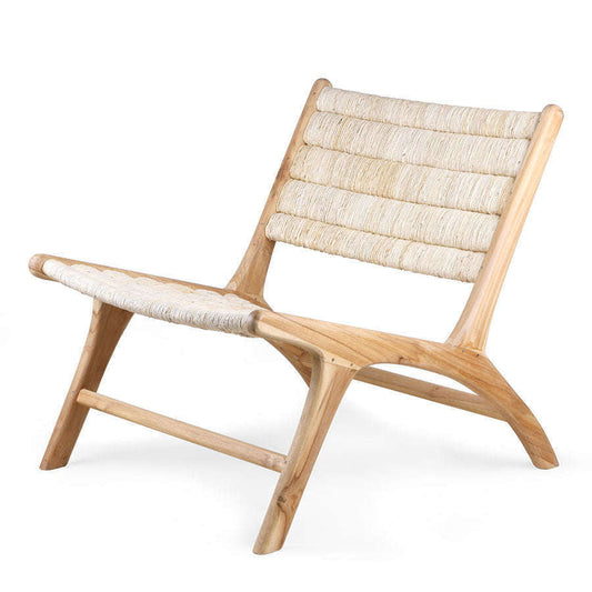 HKliving Abaca lounge fauteuil teak naturel