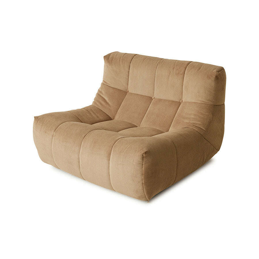 HKliving Lazy lounge chair corduroy rib bruin