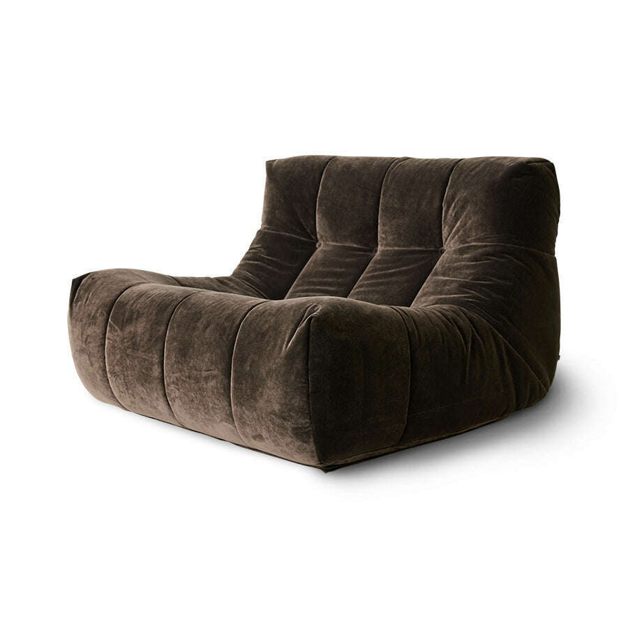 HKliving Lazy lounge chair royal velvet espresso