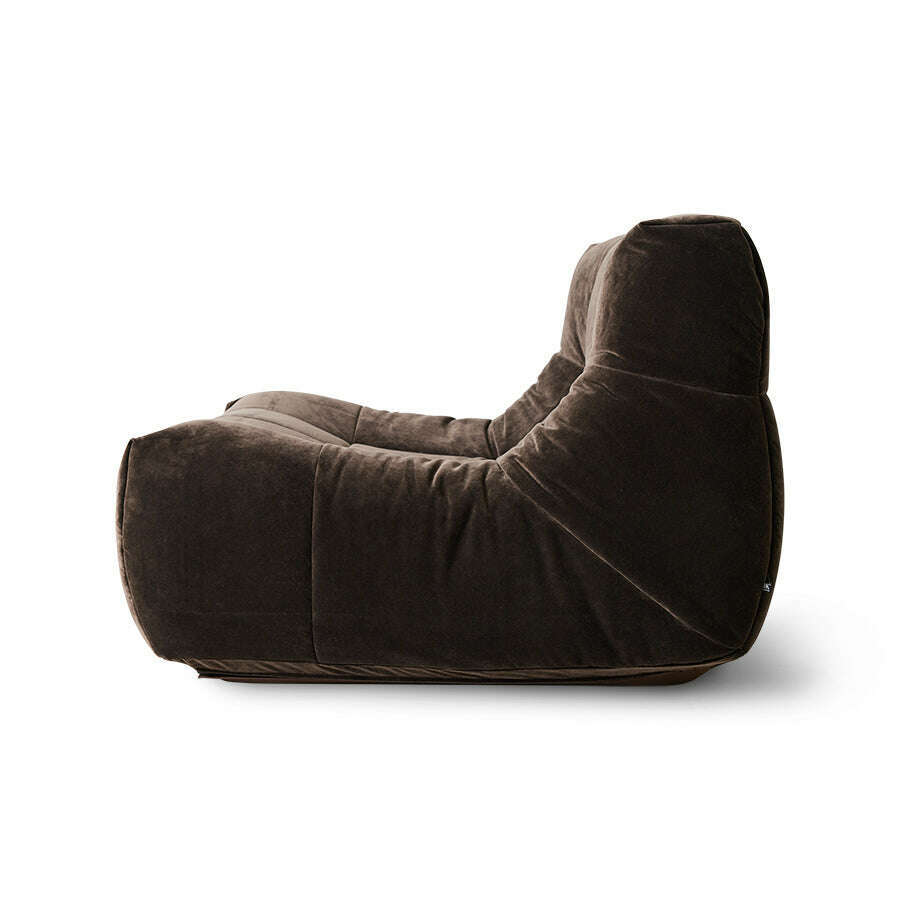 HKliving Lazy lounge chair royal velvet espresso