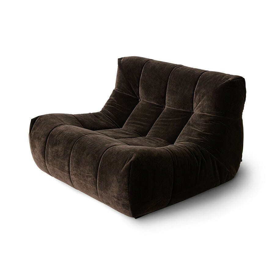 HKliving Lazy lounge chair royal velvet espresso