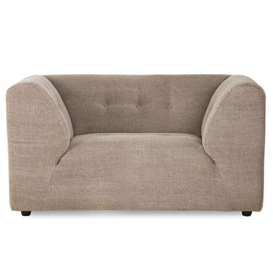 HKliving vint bank: element loveseat linnen blend taupe