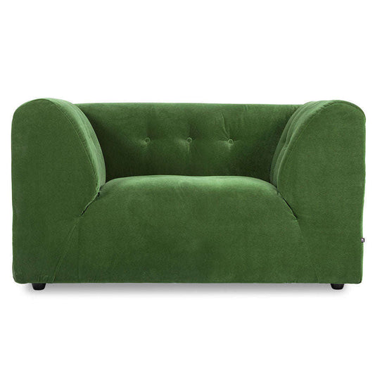 HKliving vint bank: element loveseat royal velvet groen