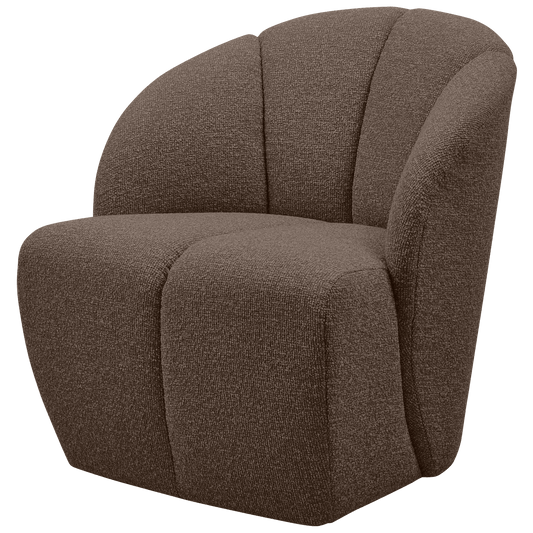 WOOOD Mojo draaifauteuil boucle bruin melange