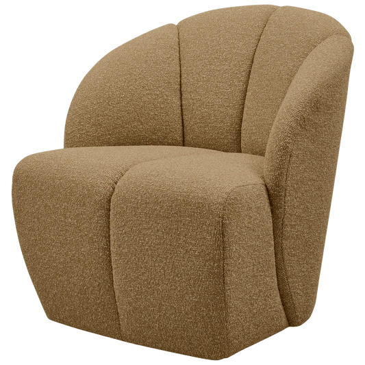 WOOOD Mojo draaifauteuil boucle geel/bruin melange