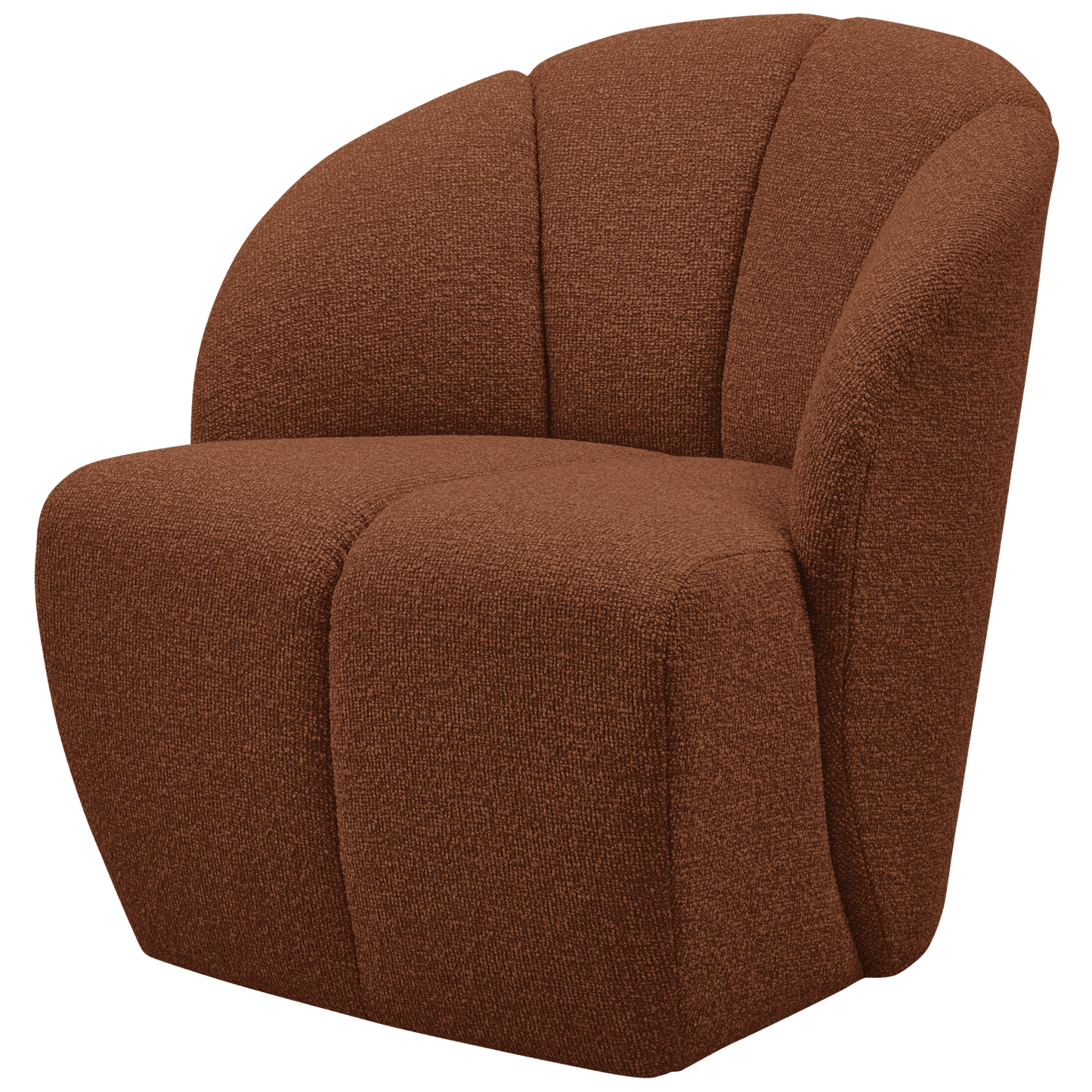 WOOOD Mojo draaifauteuil boucle roest bruin melange