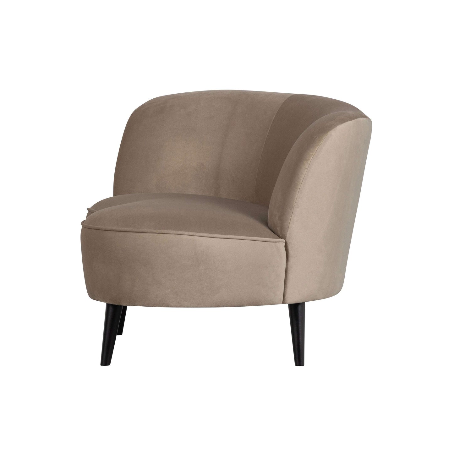 WOOOD Sara lounge fauteuil fluweel links khaki