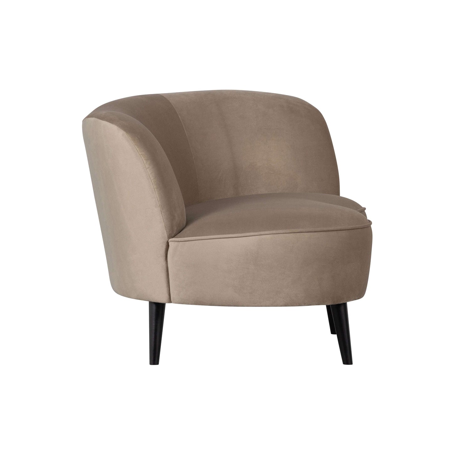 WOOOD Sara lounge fauteuil fluweel rechts khaki