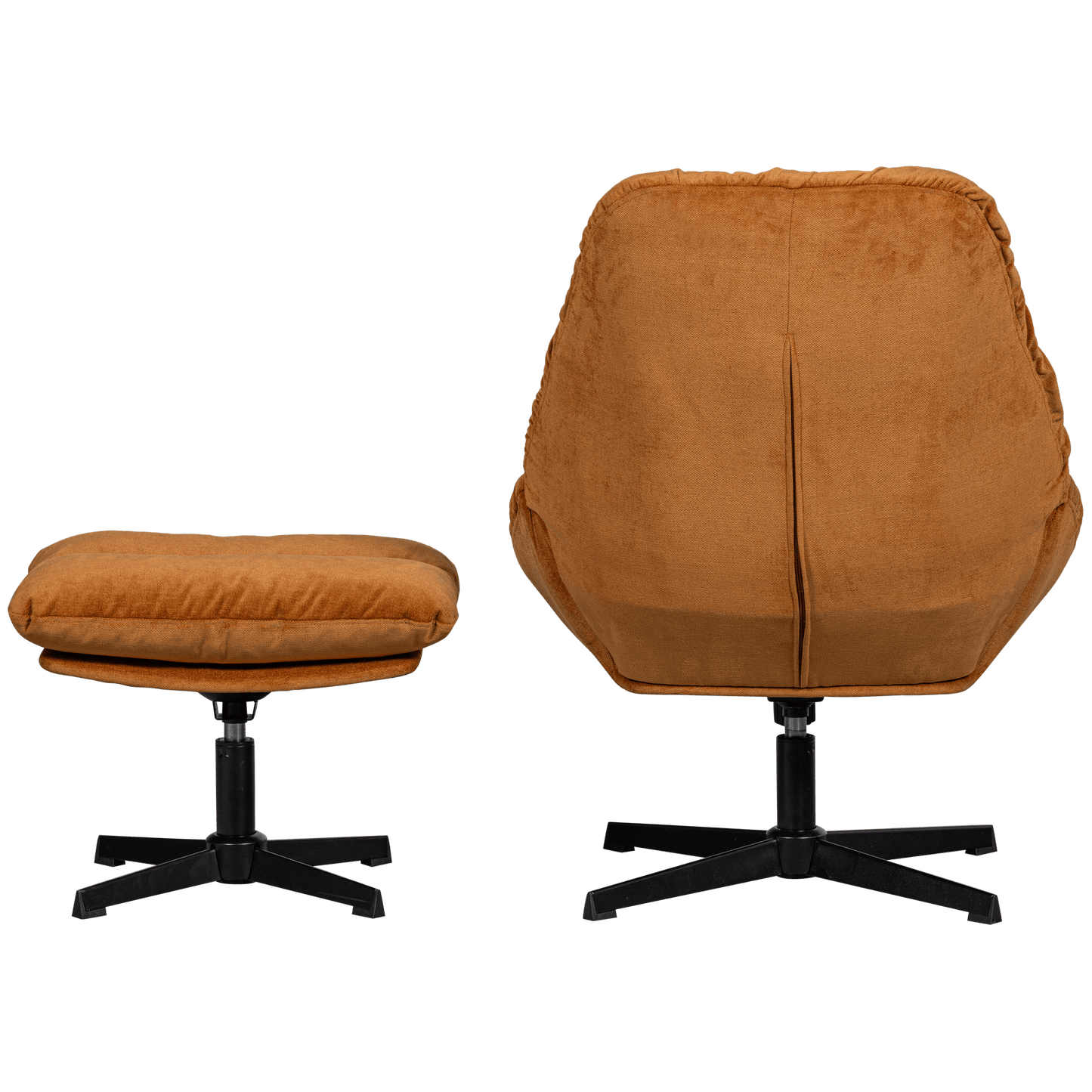 WOOOD Yaro fauteuil met hocker ginger