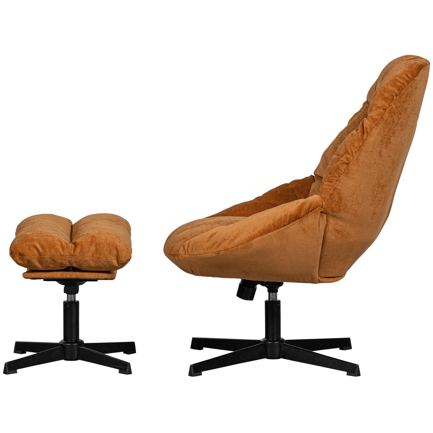 WOOOD Yaro fauteuil met hocker ginger